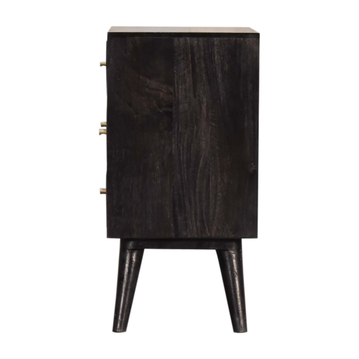 Multi Drawer Ash Black Bedside Table
