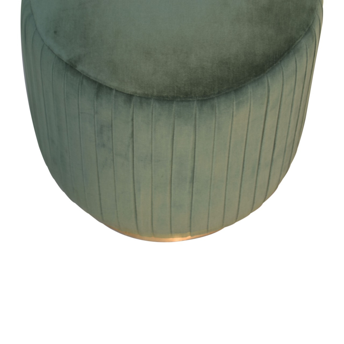 Emerald Velvet Pleated Footstool | Cotton Velvet