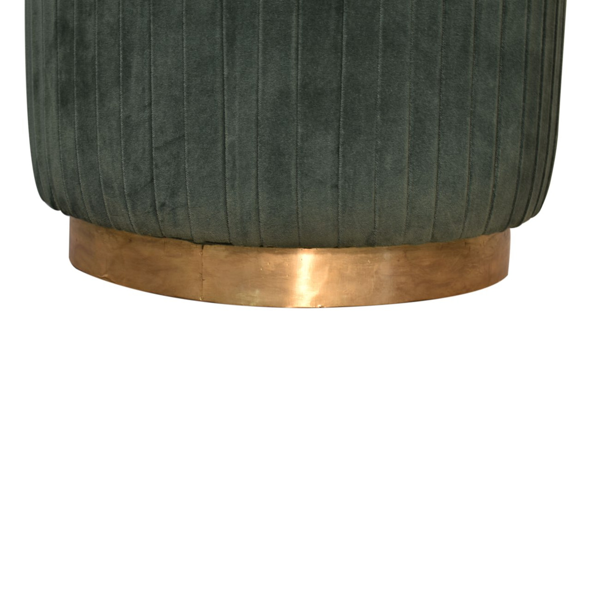 Emerald Velvet Pleated Footstool | Cotton Velvet