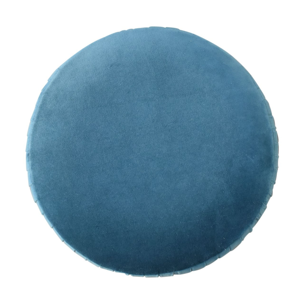 Teal Velvet Pleated Footstool | Cotton Velvet