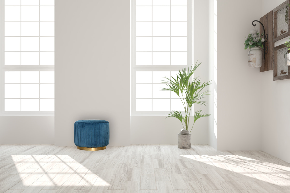Teal Velvet Pleated Footstool | Cotton Velvet
