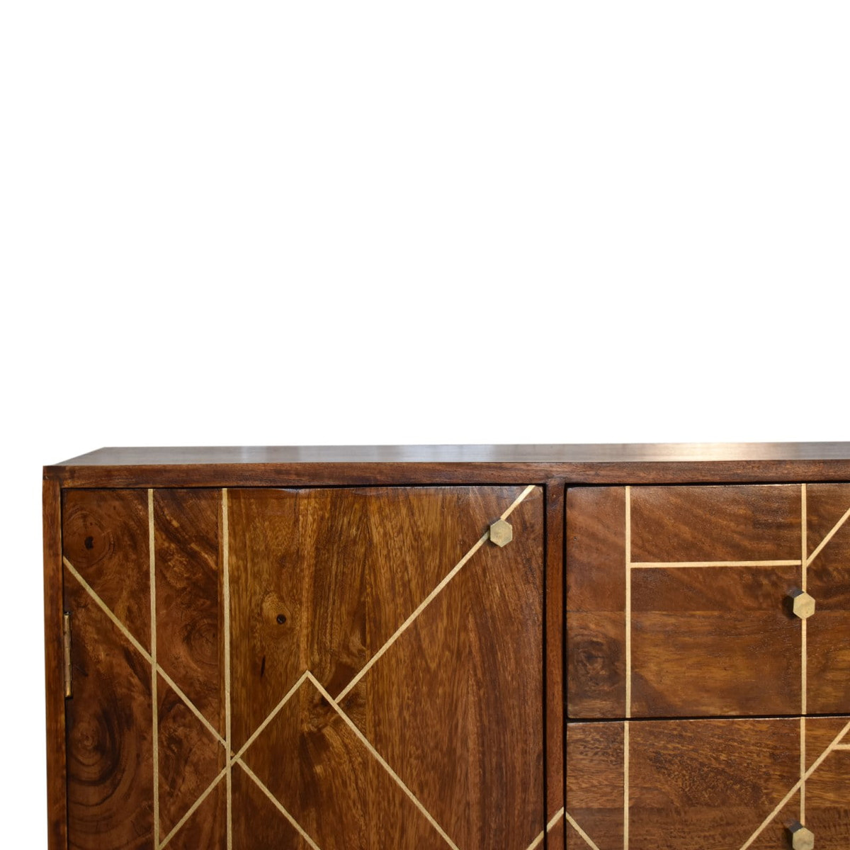 Chestnut Inlay Abstract Sideboard Chest of Drawers