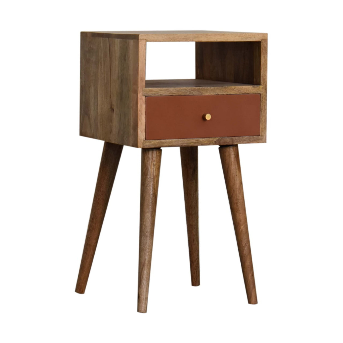 Mini Brick Red Hand Painted Bedside Table