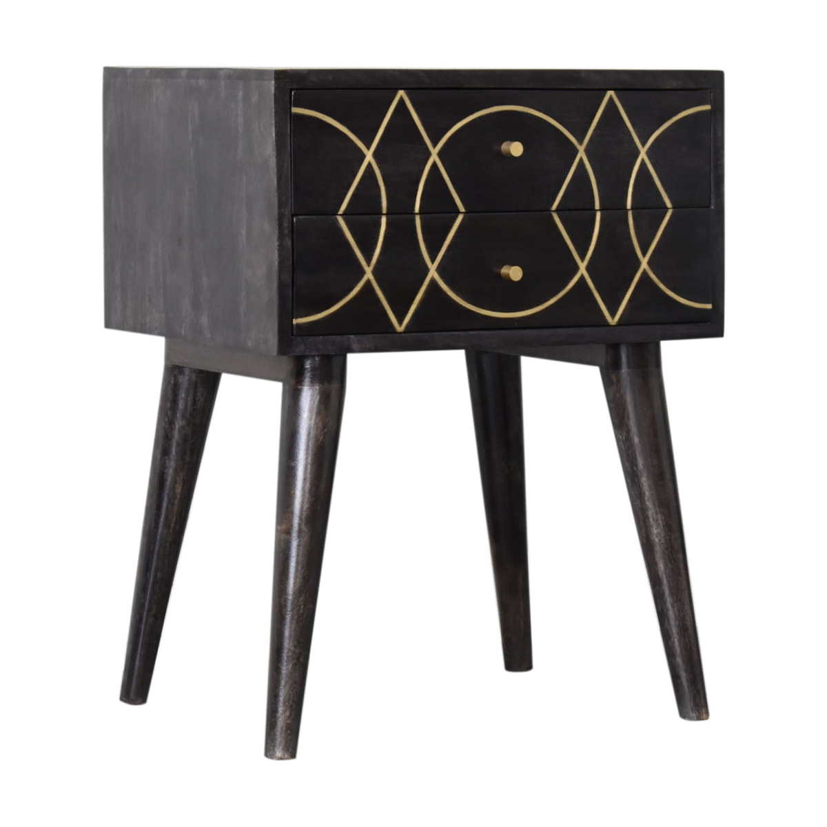 Oslo Bedside Table | Black Mango Wood