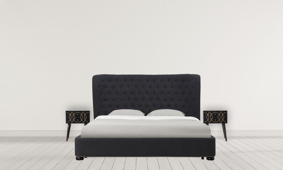 Oslo Bedside Table | Black Mango Wood
