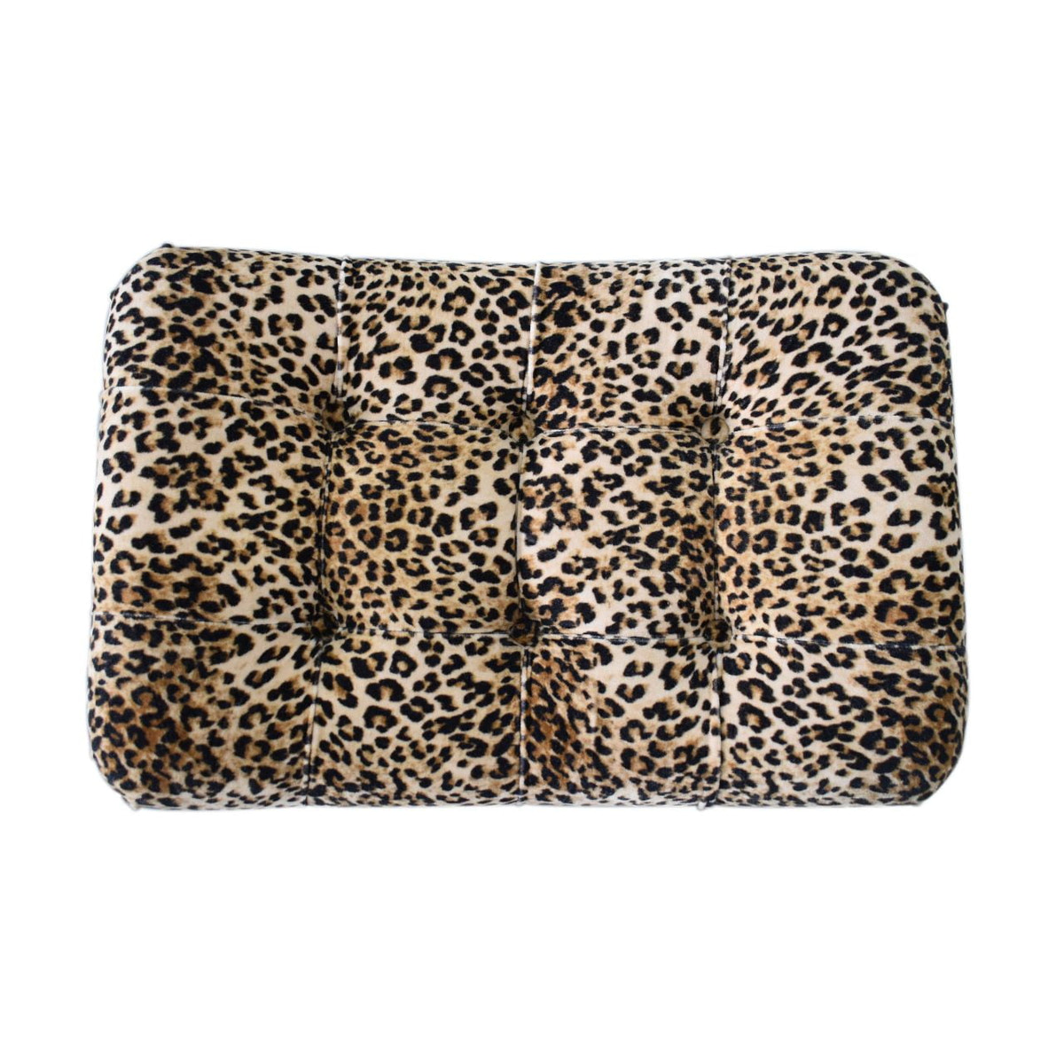 Leopard Print Curved Bench | Cotton Velvet