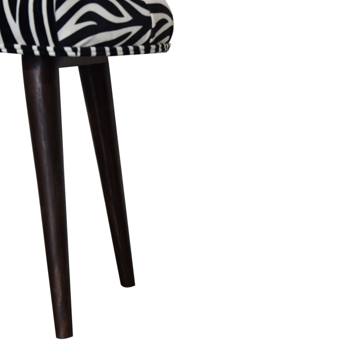 Zebra Print Deep Button Bench | Cotton Velvet
