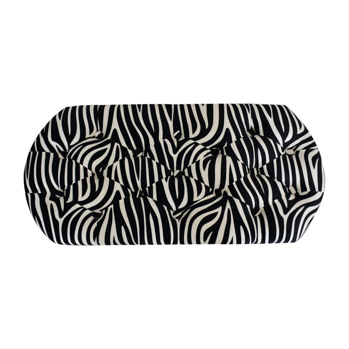 Zebra Print Deep Button Bench | Cotton Velvet