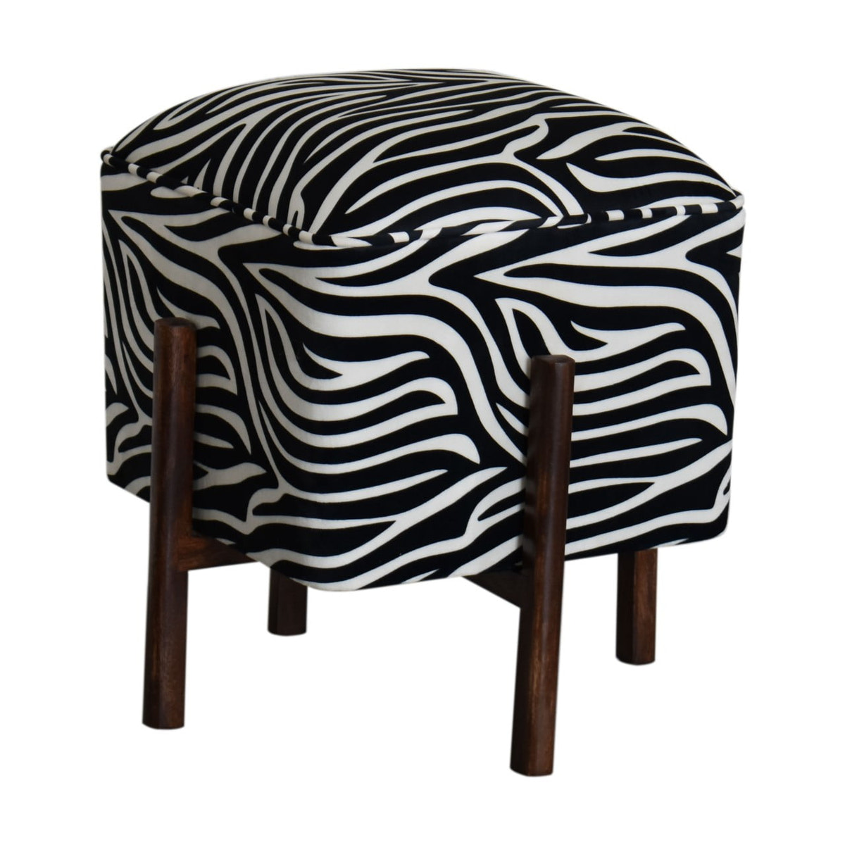 Zebra Footstool | Velvet