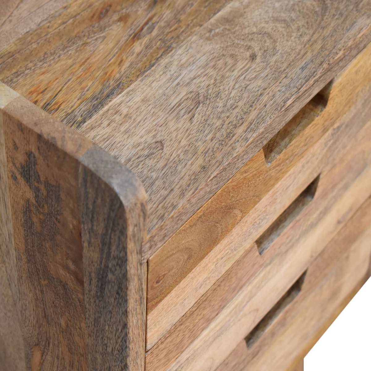 Oak-ish Small Gallery Back Bedside Table
