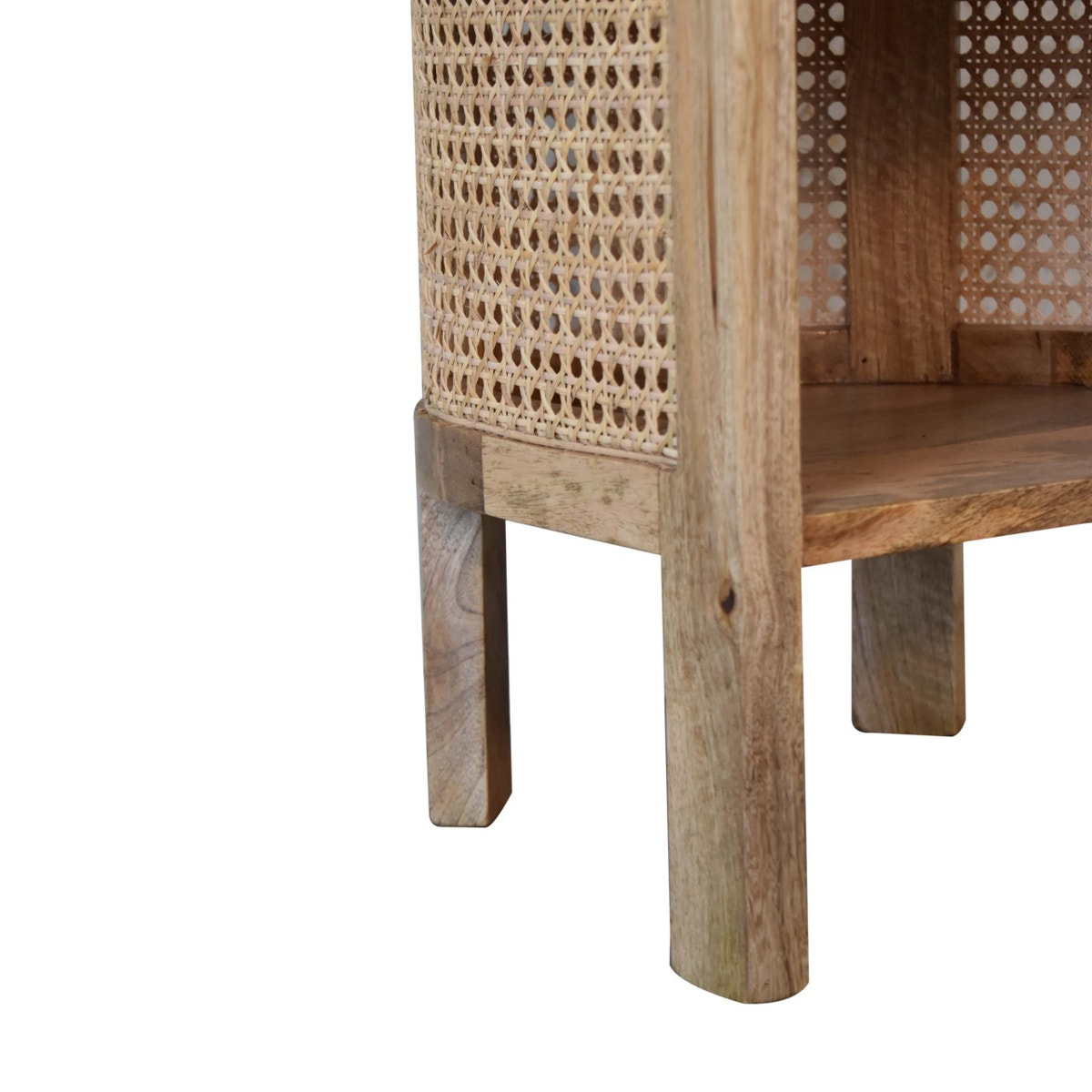 Larissa Open Mini Bedside Table | Oak-Ish Mango Wood Open Shelf