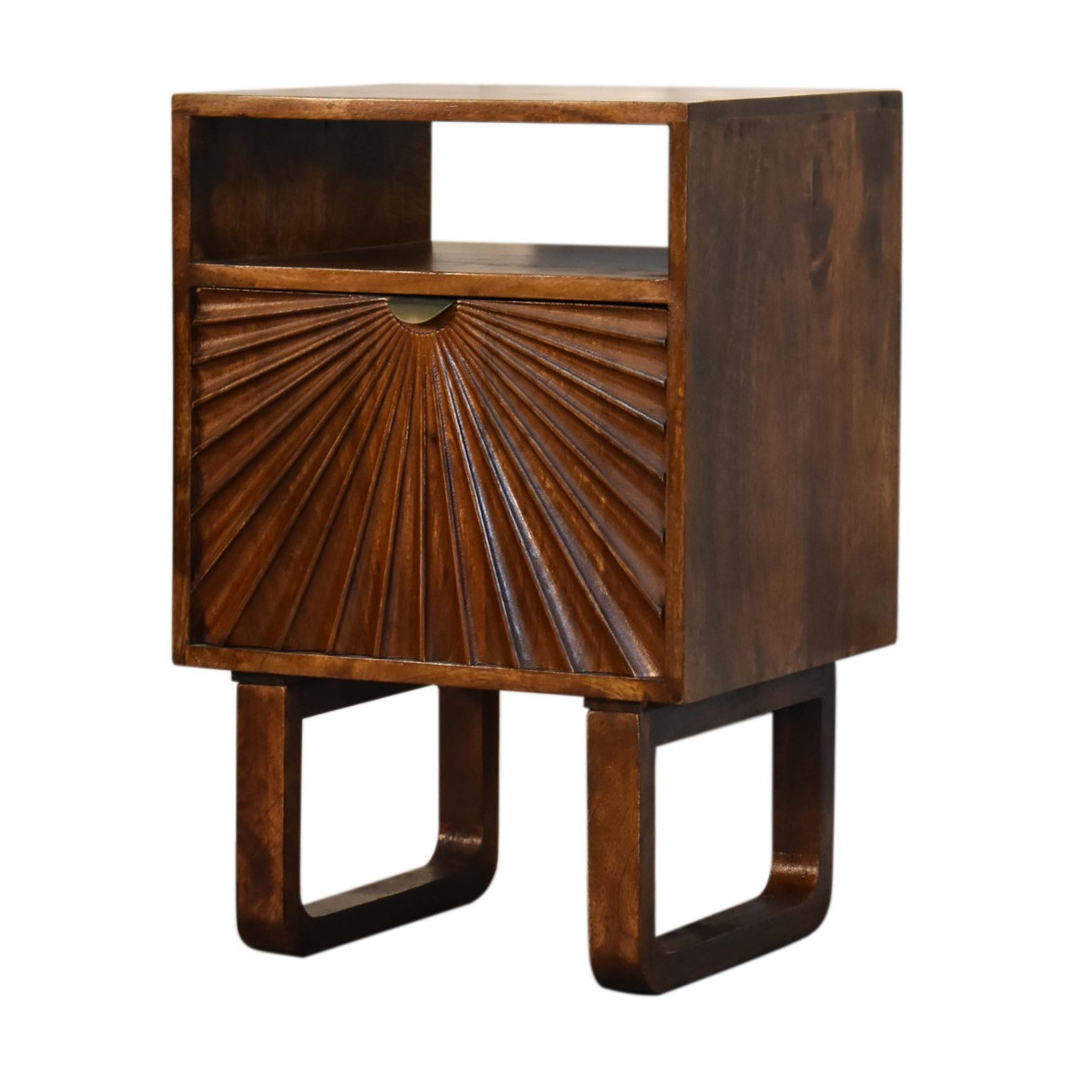Drew Bedside Table | Chestnut Solid Mango Wood