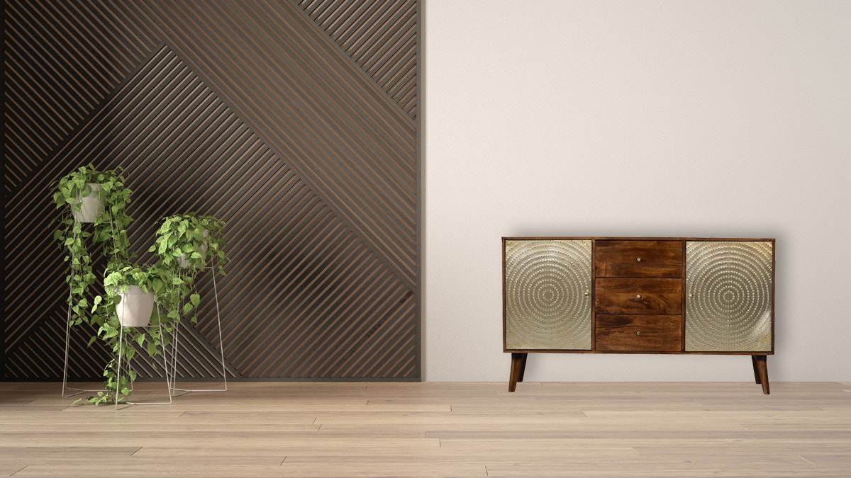 Zen Sideboard Chest of Drawers | Chestnut Solid Mango Wood