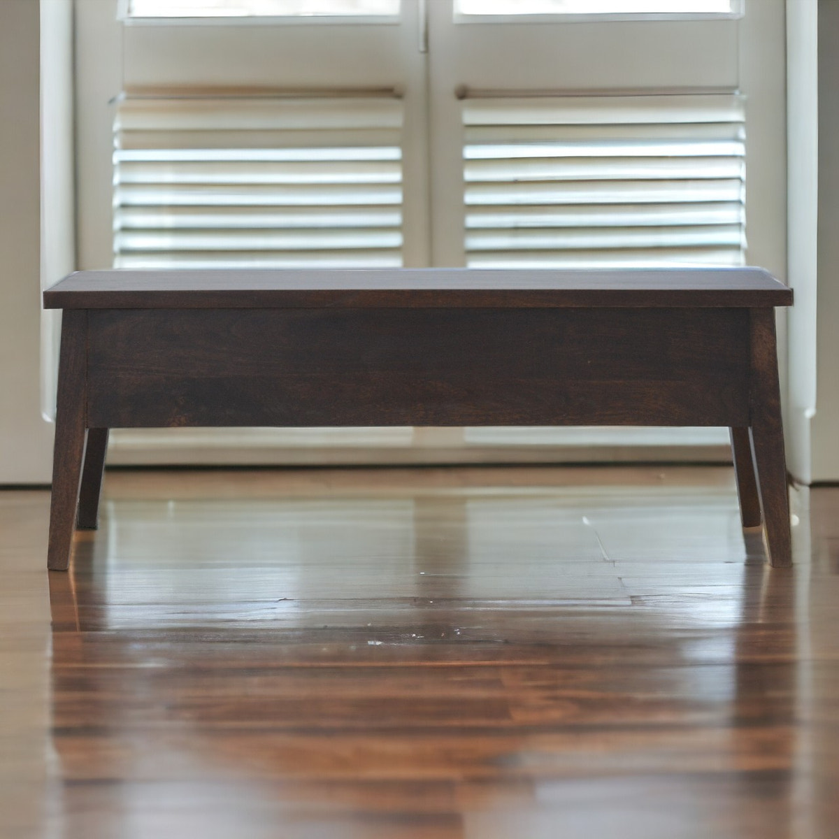 Walnut Hallway Storage Bench | Hidden Storage
