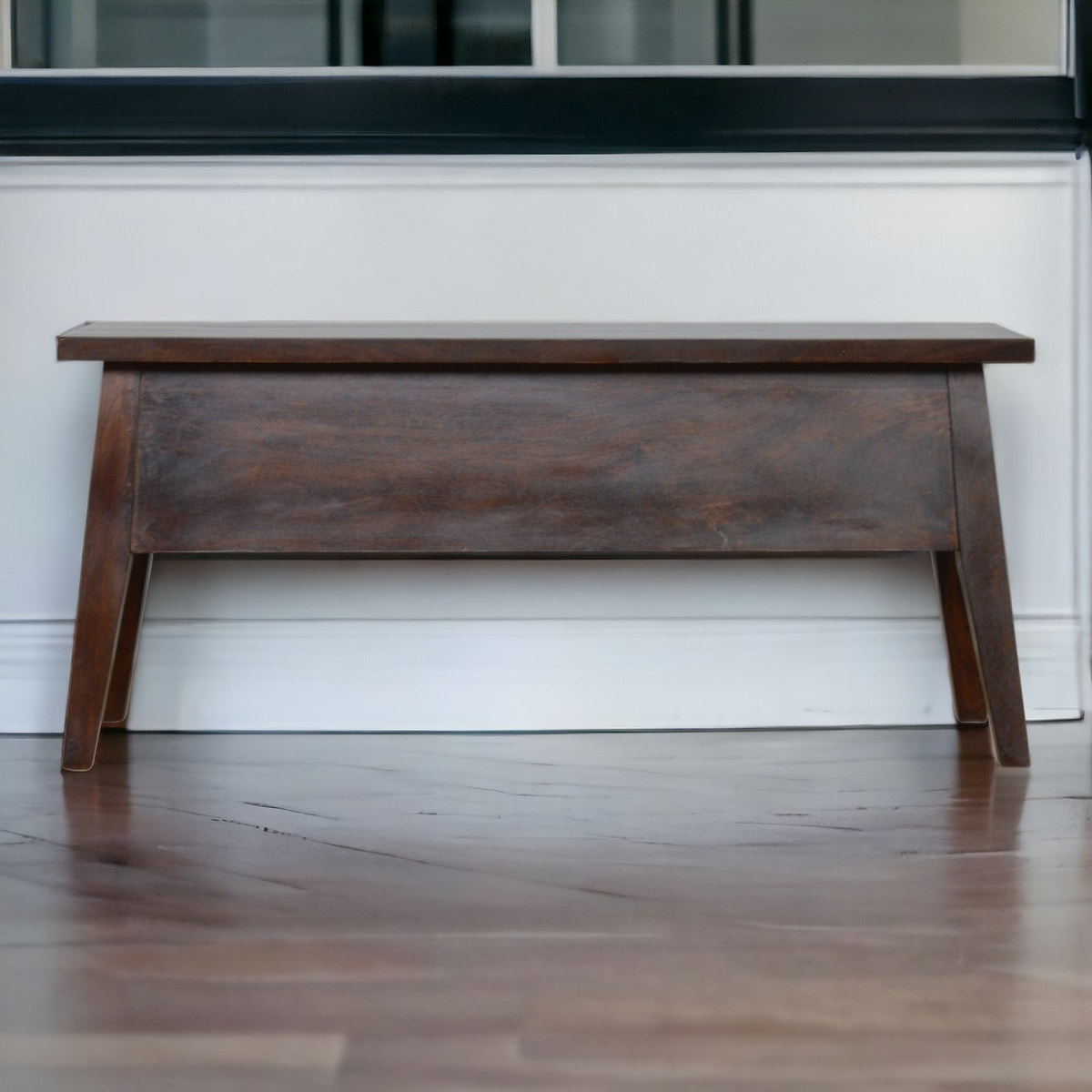 Chestnut Lid Up Storage Bench | Hidden Storage