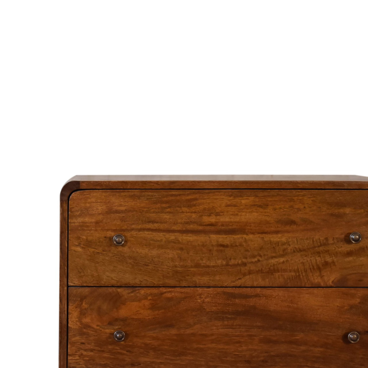 U Curved Chestnut Chest of Drawers