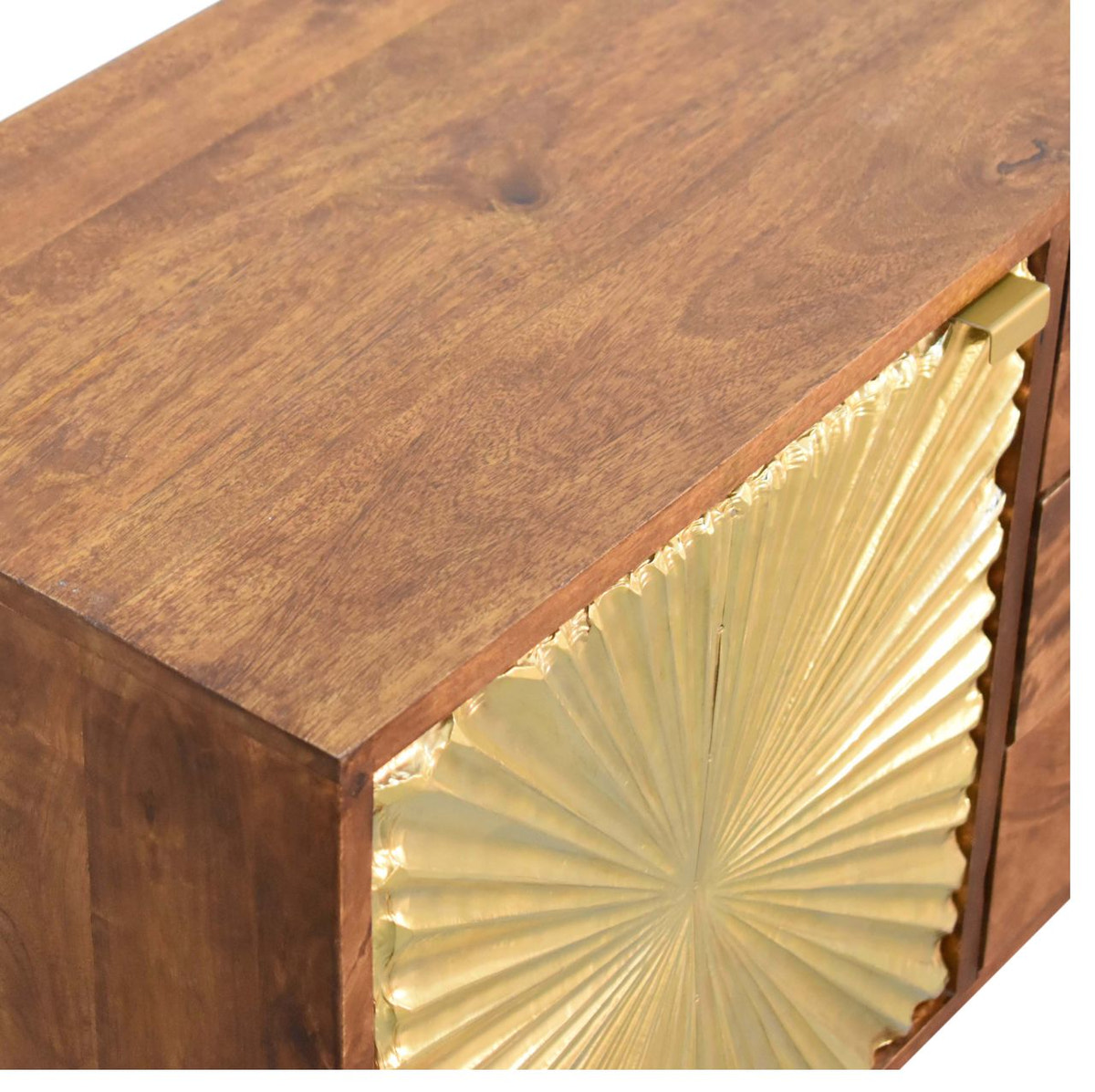 Manila Gold Tapered Sideboard Chest of Drawers | Chestnut Mango Wood
