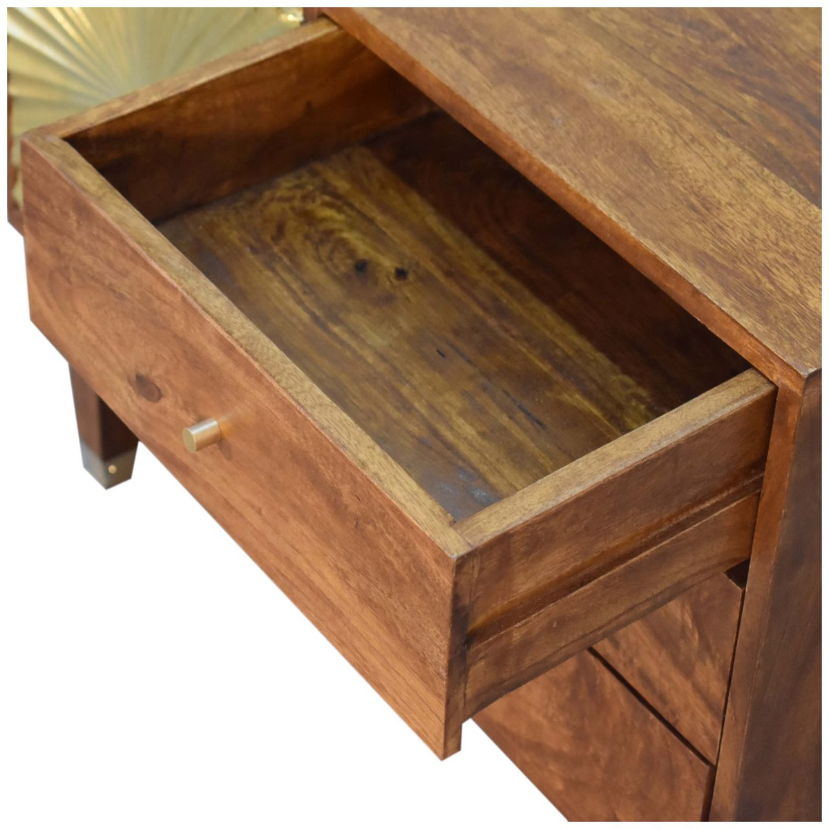 Manila Gold Tapered Sideboard Chest of Drawers | Chestnut Mango Wood