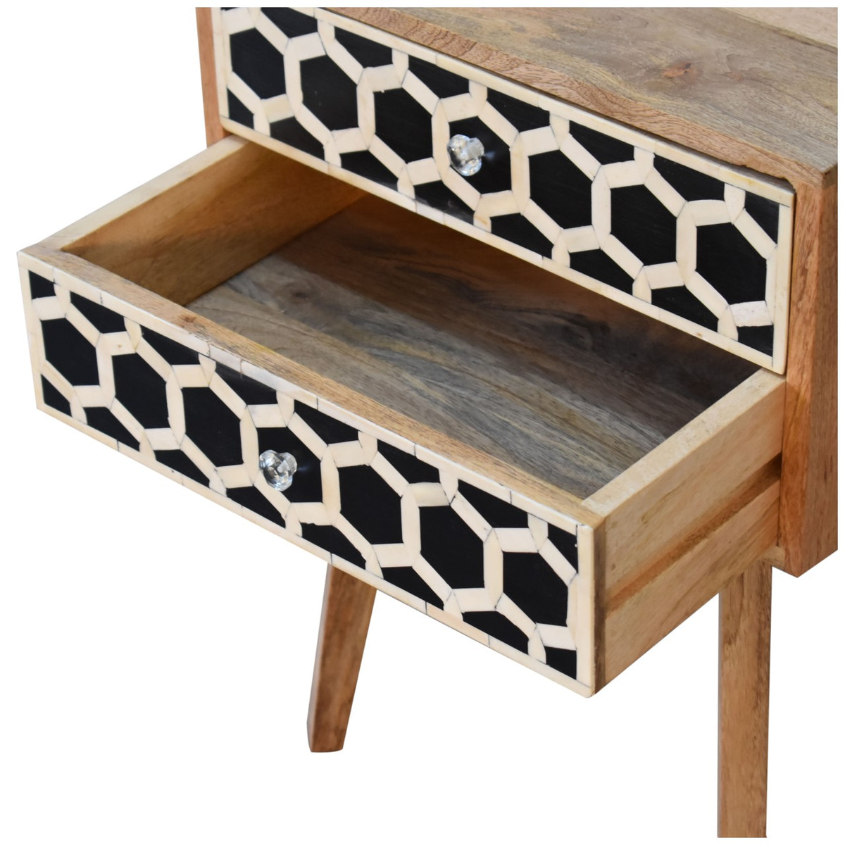 Bone Inlay Scandi Bedside Table