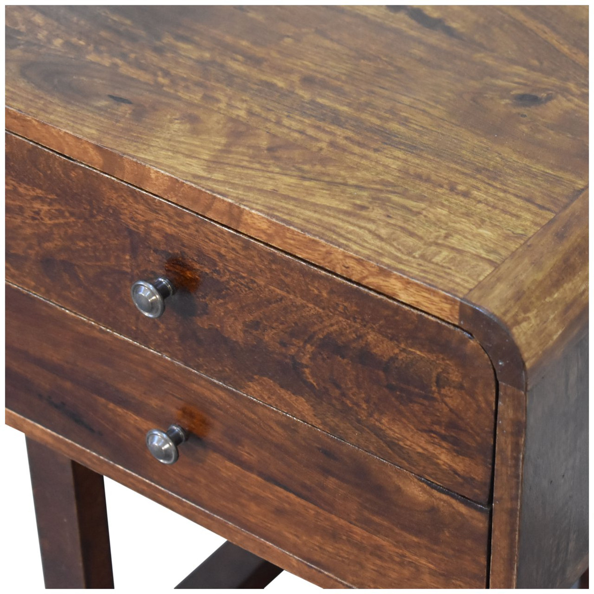 U-Curved Chestnut Bedside Table