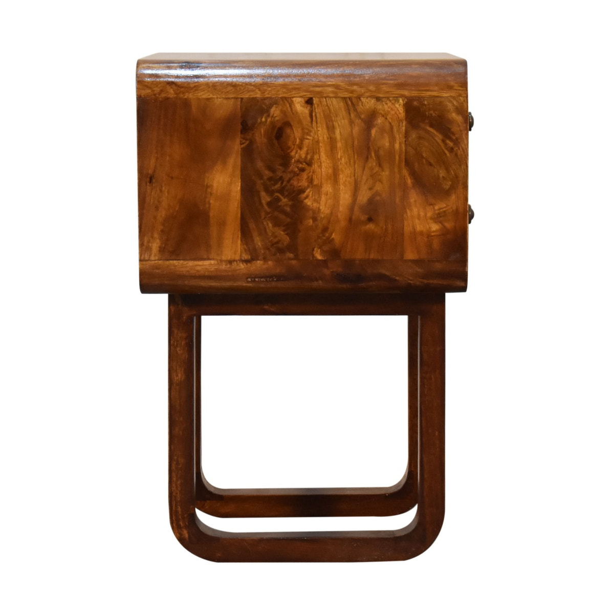 U-Curved Chestnut Bedside Table