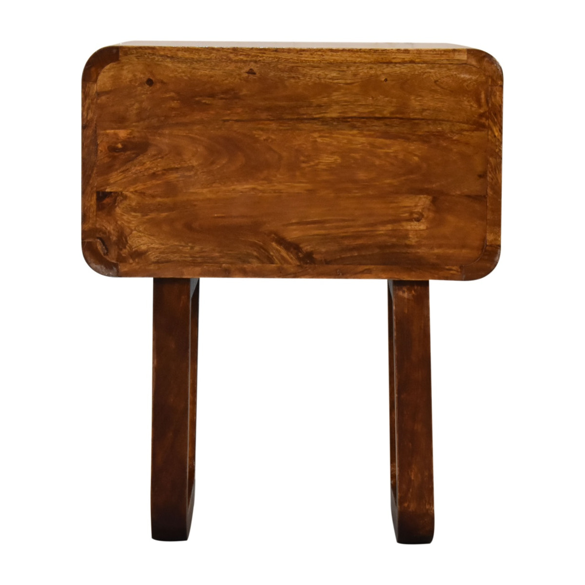 U-Curved Chestnut Bedside Table