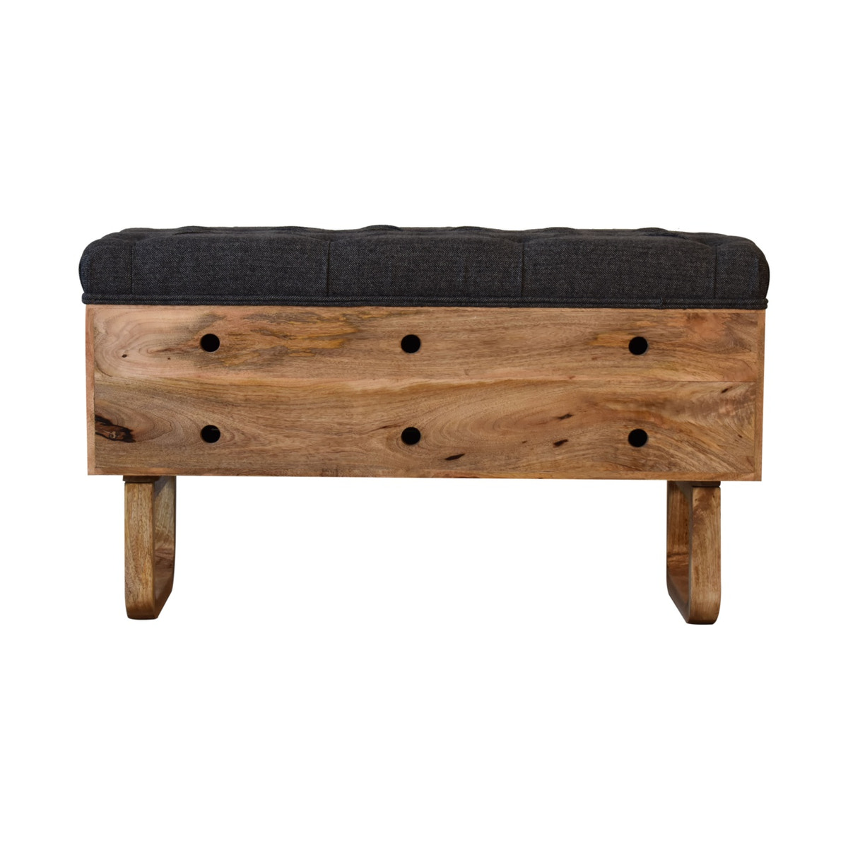 'U' Black Tweed Diamond Bench | Oak-Ish