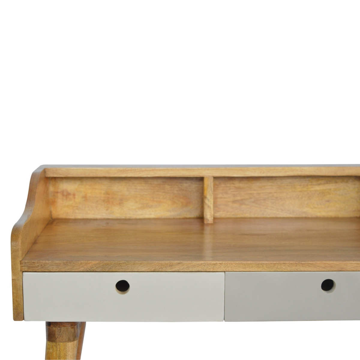 Grey Gallery Writing Desk | Oak Solid Mango Wood