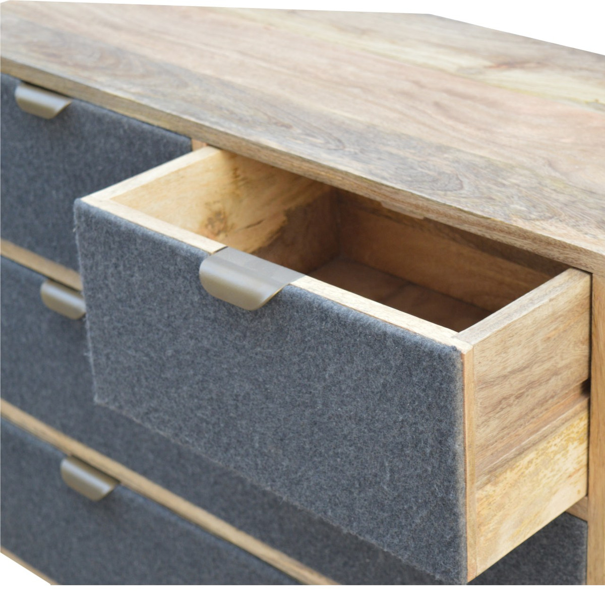 Grey Tweed Chest of Drawers