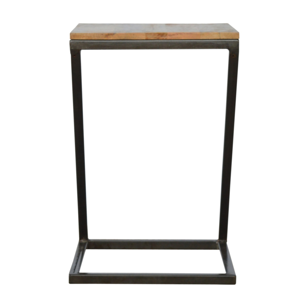 Side Table with Iron Base Accent Piece | Iron & Mango Wood