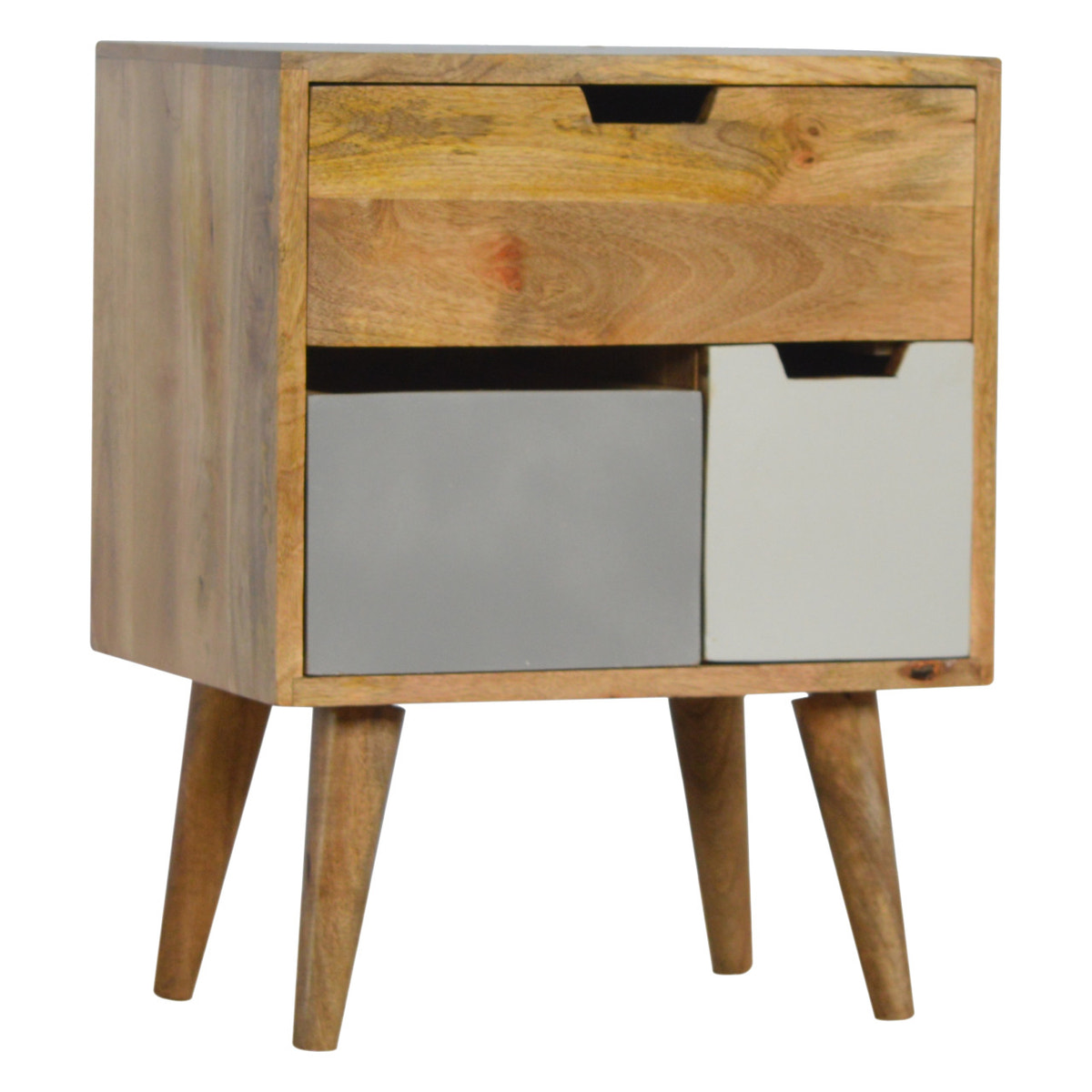 Removeable Grey and White Bedside Table