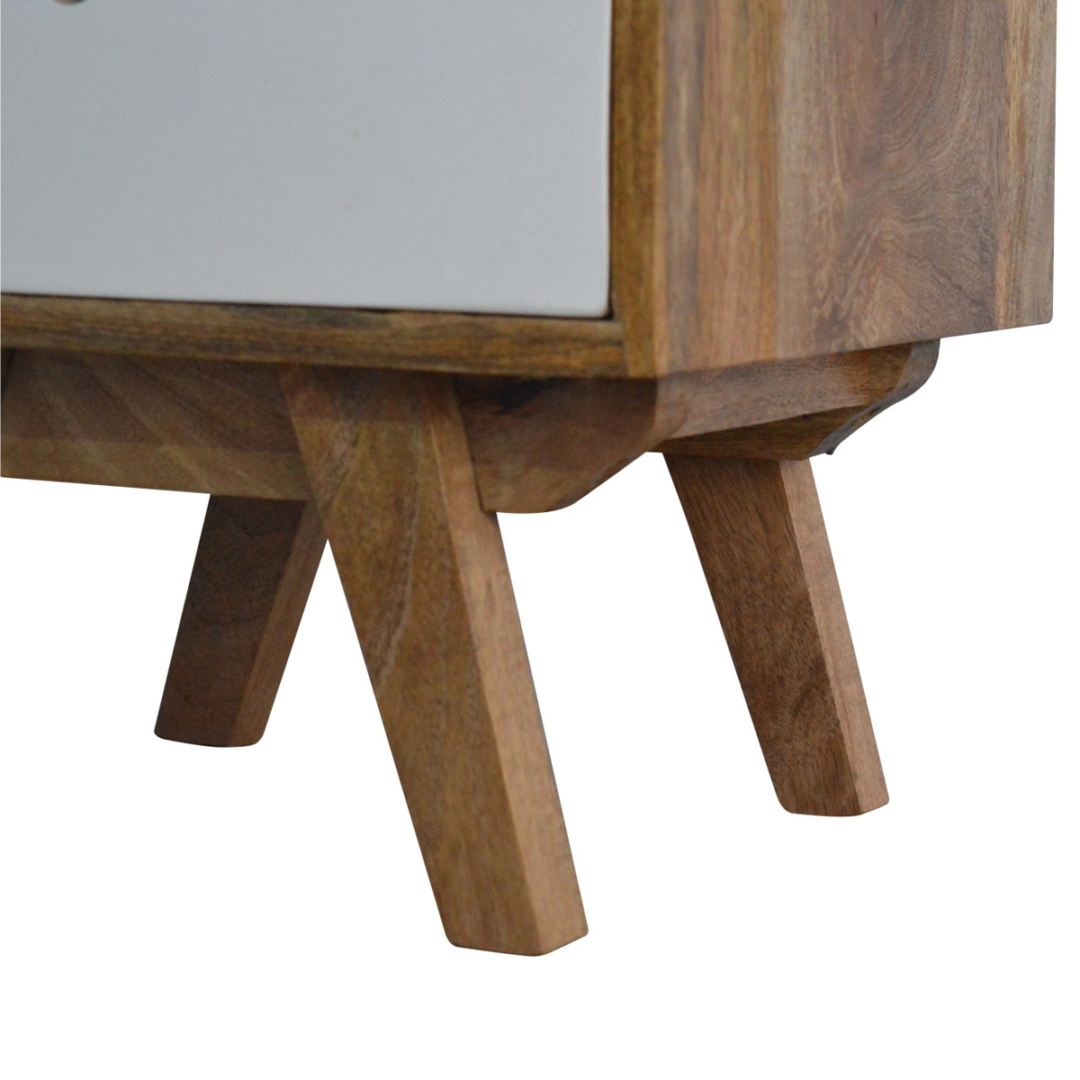 Two Tone Hand Painted Bedside Table | Hand-Painted Mango Wood