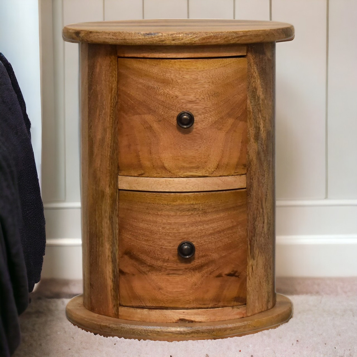 Mini 2-Drawer Drum Storage Bench