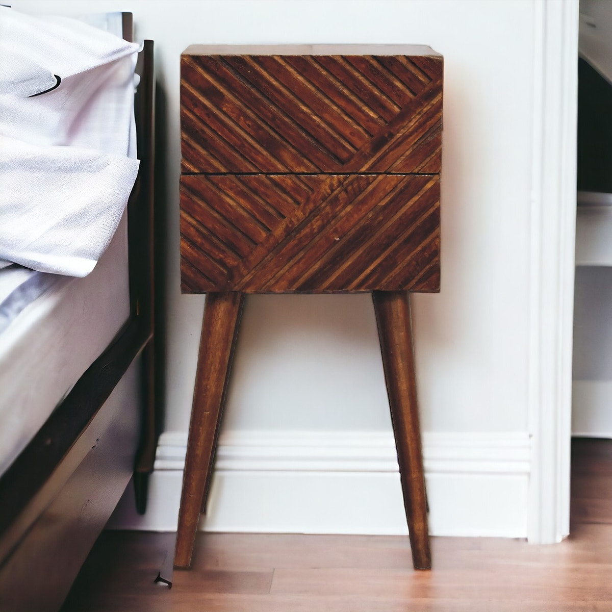 Lille Mini Chestnut Bedside Table