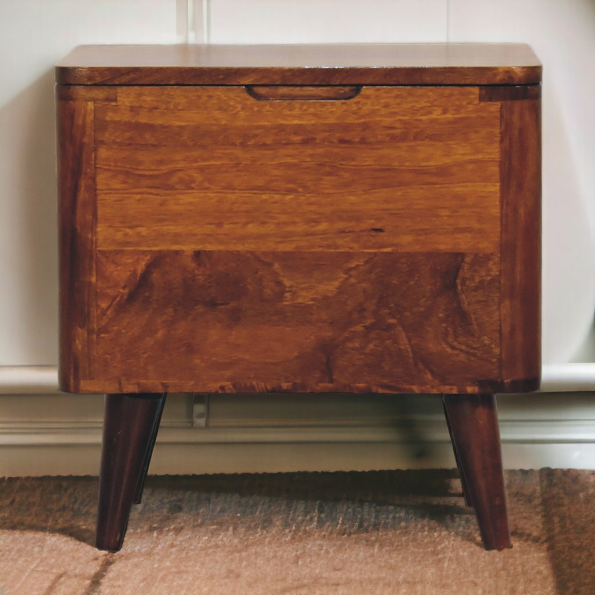 Chestnut Lid-up Storage Chest of Drawers | Hidden Storage