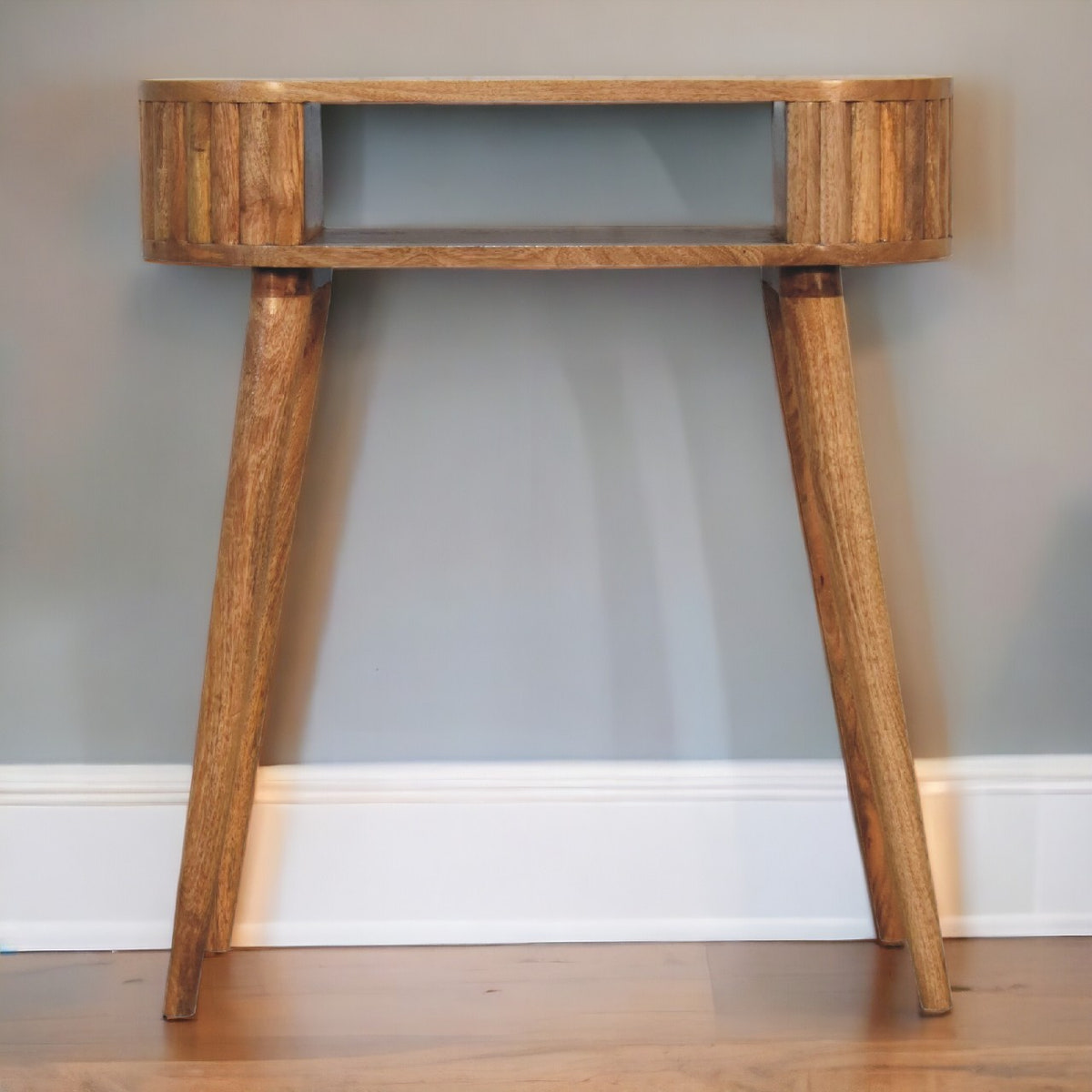 Stripe Writing Desk | Oak-Ish Solid Mango Wood