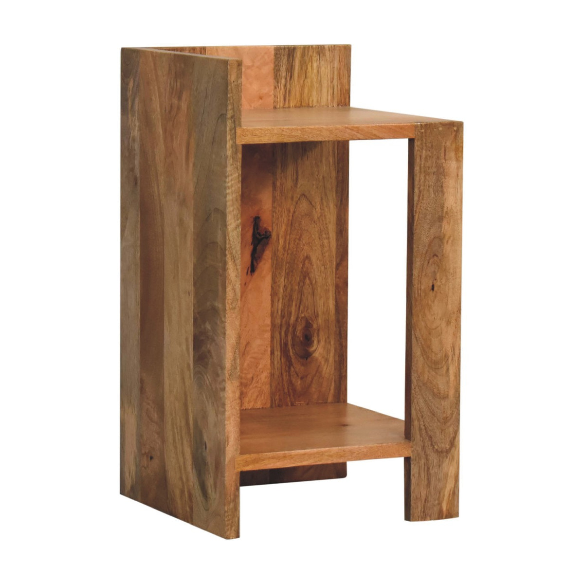 Oak-ish Box Bedside Table | Open Shelf