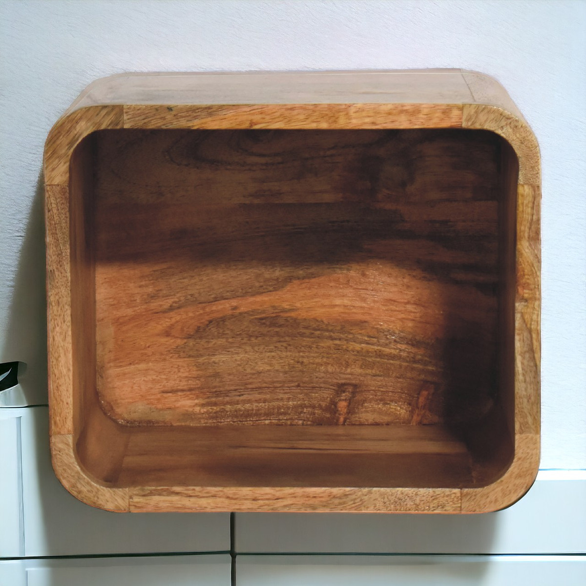 Oak-ish Floating Open Bedside Table | Wall-Mounted
