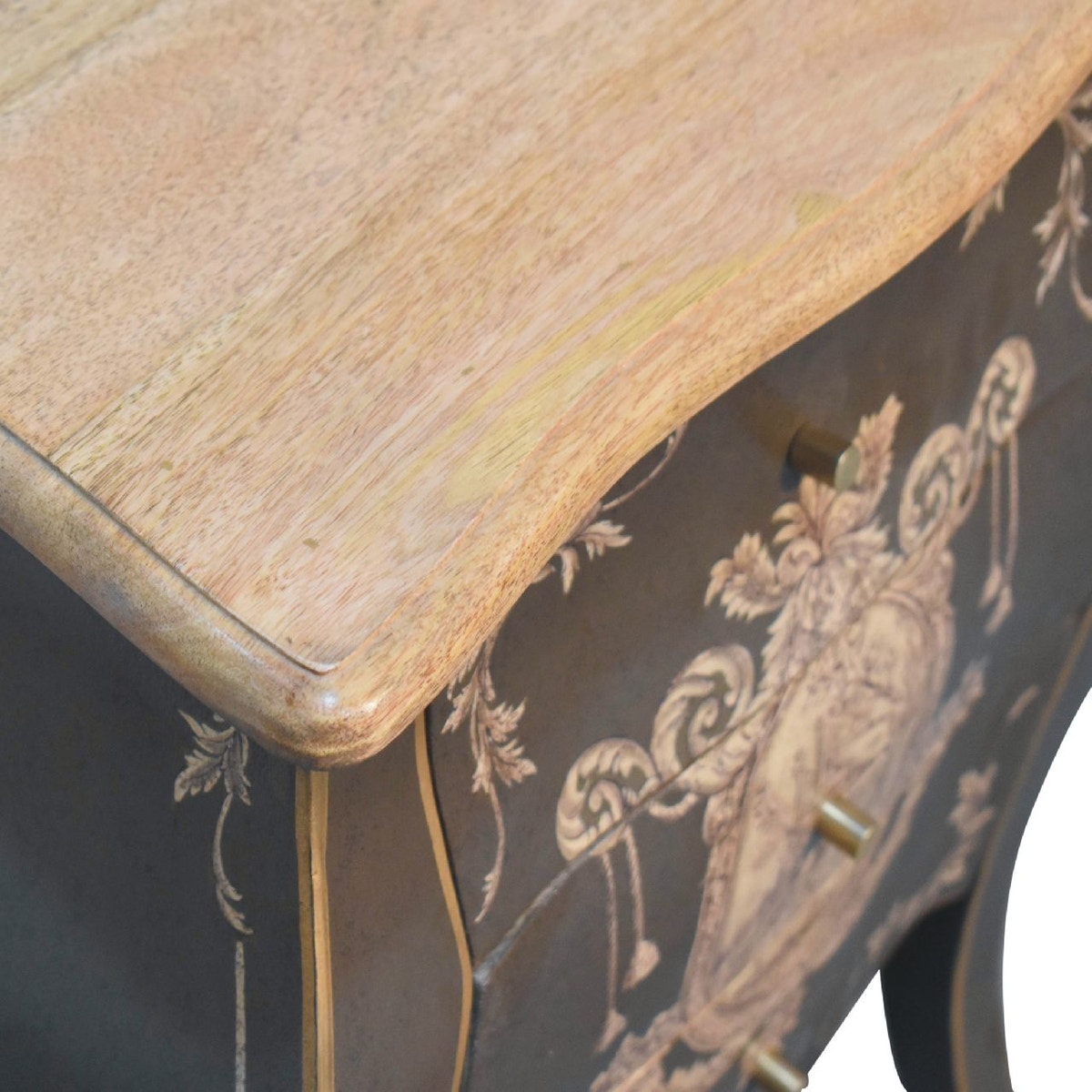 Coroner Bedside Table | Hand-Painted Solid Mango Wood