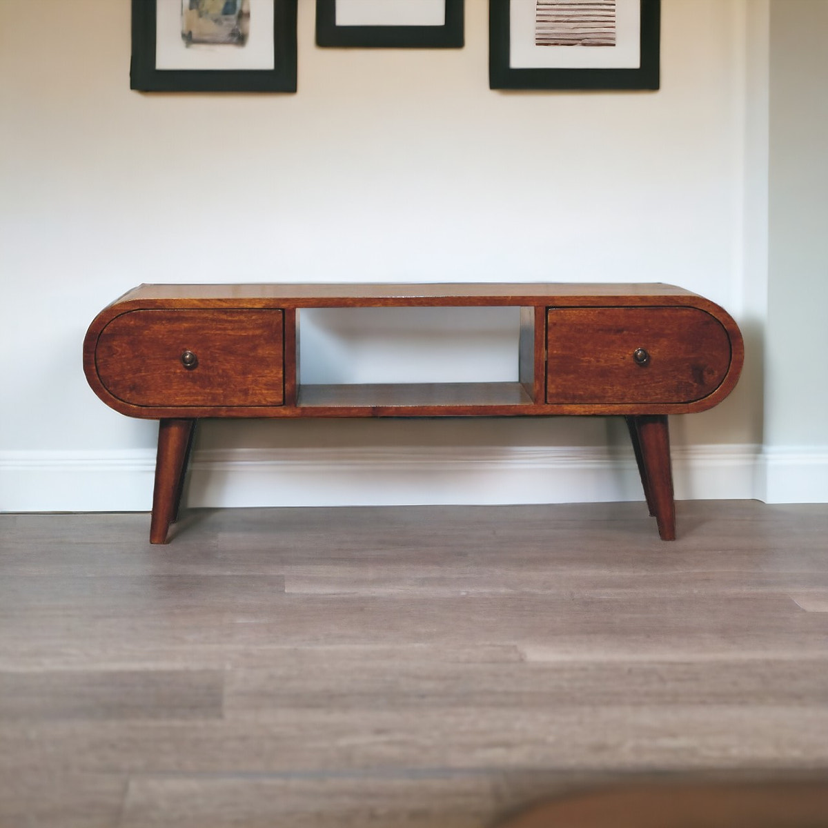 London Chestnut TV Stand Chest of Drawers
