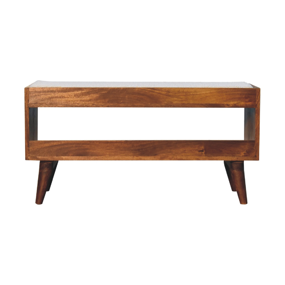 Boucle Nordic Storage Bench | Chestnut Hidden Storage