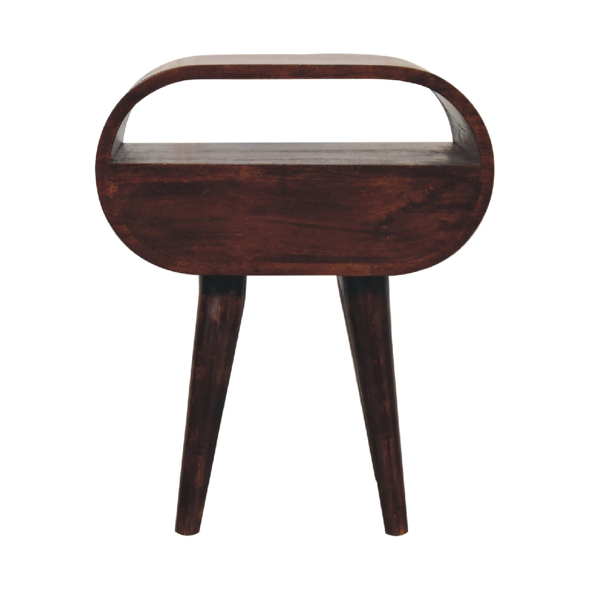 Walnut Circular Bedside with Open Slot