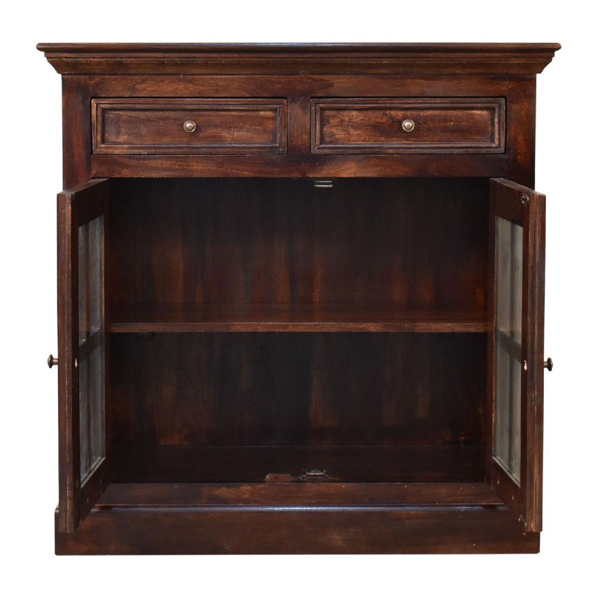 Walnut Cabinet with Glazed Doors
