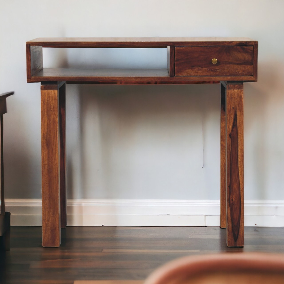 Tula Writing Desk | Chestnut Solid Mango Wood