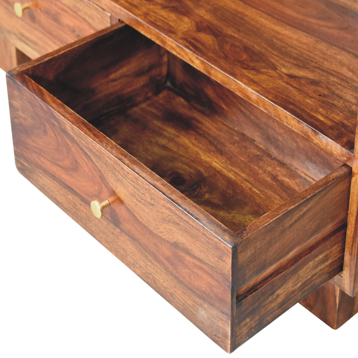 Tula Bookcase Chest of Drawers | Chestnut Solid Mango Wood
