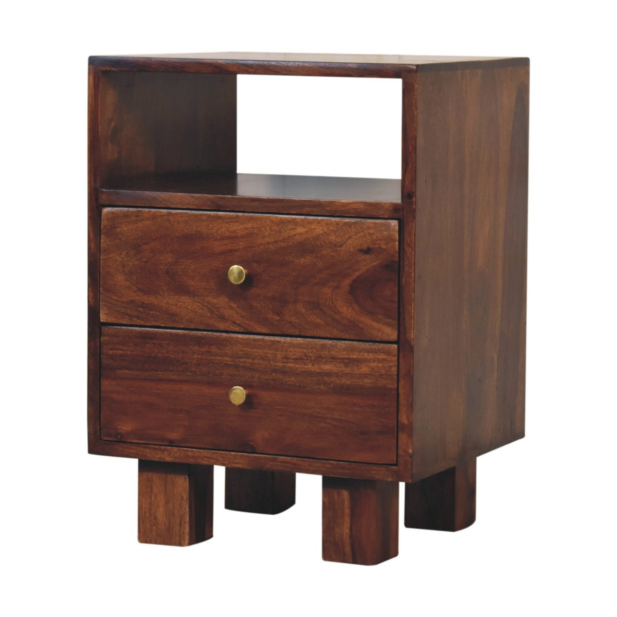 Tula Bedside Table | Chestnut Solid Mango Wood