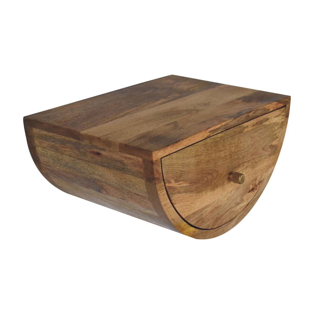 Crescent Floating Bedside Table | Oak-Ish Mango Wood Wall-Mounted