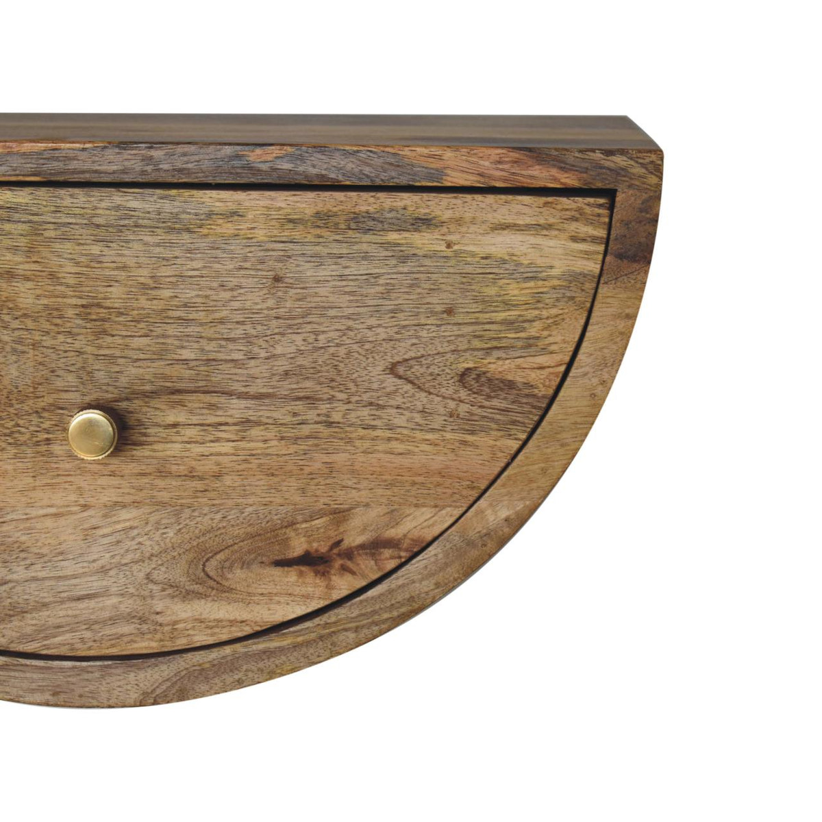 Crescent Floating Bedside Table | Oak-Ish Mango Wood Wall-Mounted