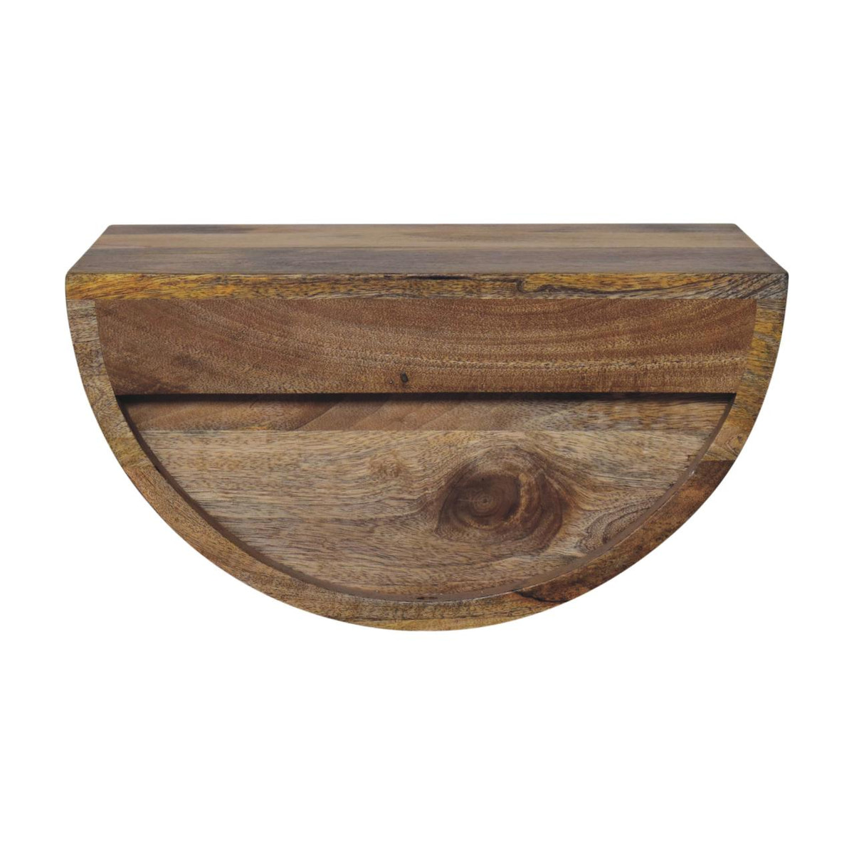 Crescent Floating Bedside Table | Oak-Ish Mango Wood Wall-Mounted