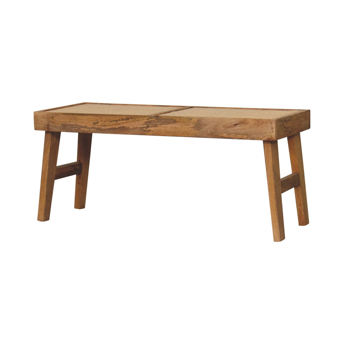Open Rattan Bench | Oak-Ish